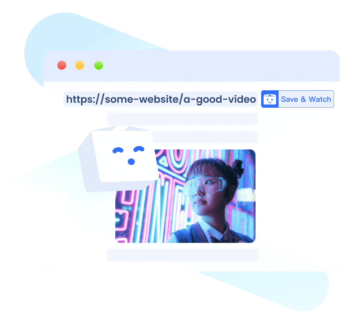 One-click save downloadable files or media from web pages to your private cloud drive